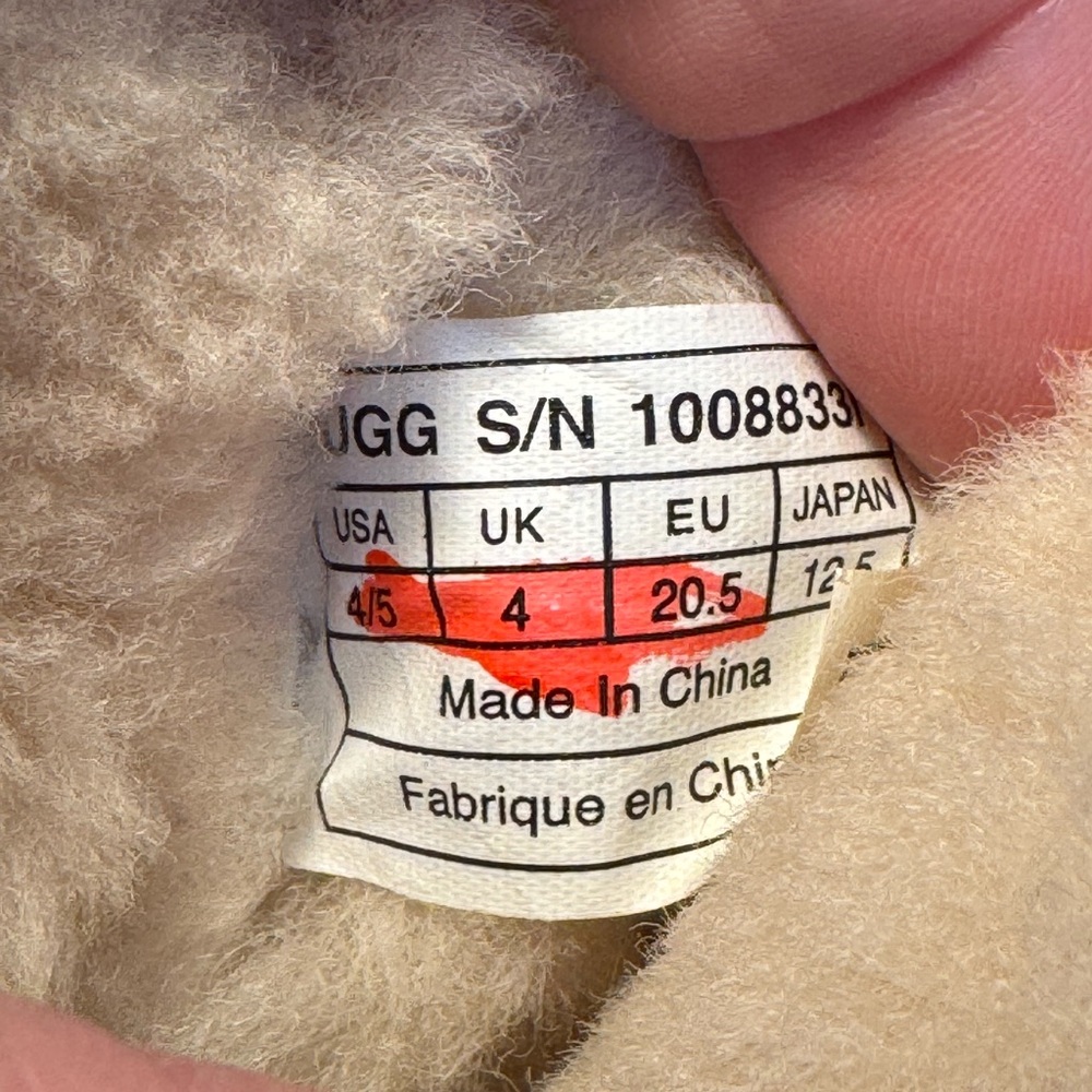 UGG Cassie Bow Boots - Toddler Kids Size 4/5 - Tan & Pink Suede Leather - Picture 11 of 12